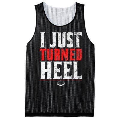 I Just Turned Heel Funny Pro Wrestling Mesh Reversible Basketball Jersey Tank