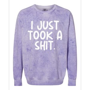 I Just Took A Shit Toilet Humor Funny Embarrassing Colorblast Crewneck Sweatshirt