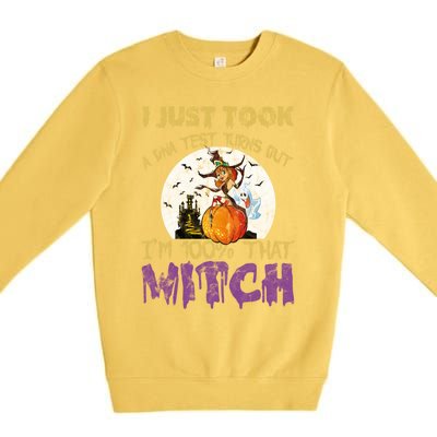 I Just Took A Dna Test Im 100% That Witch Cartoon Gift Premium Crewneck Sweatshirt