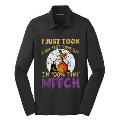 I Just Took A Dna Test Im 100% That Witch Cartoon Gift Silk Touch Performance Long Sleeve Polo