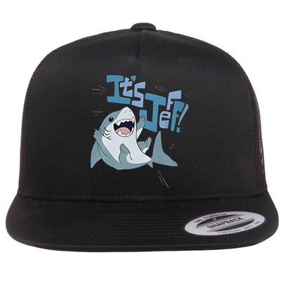 It’S Jeff The Landshark Flat Bill Trucker Hat