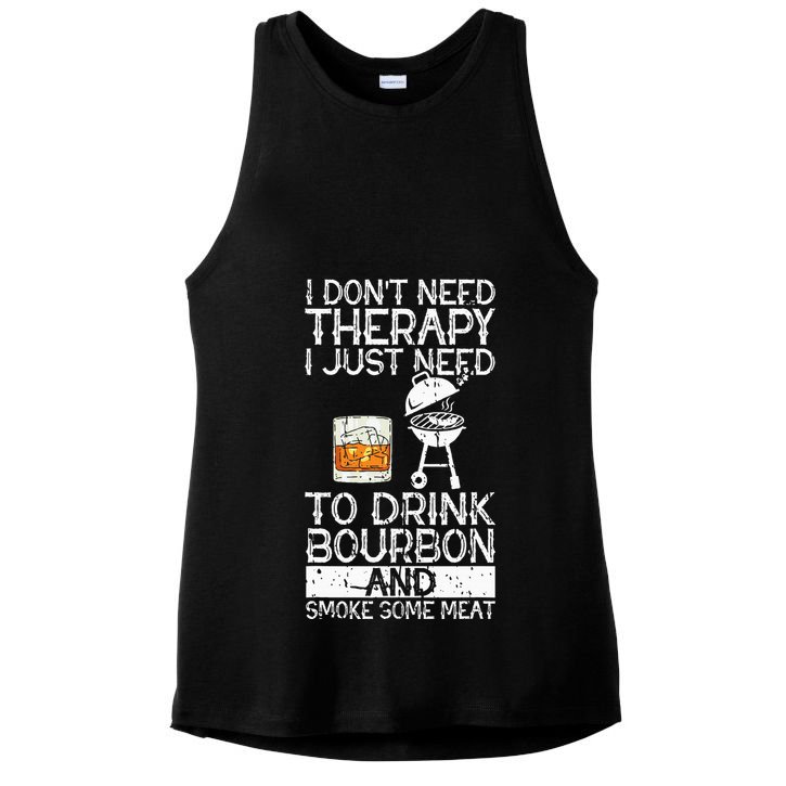 I Just To Drink Bourbon And Smoke Meat Smoker Whiskey Ladies PosiCharge Tri-Blend Wicking Tank