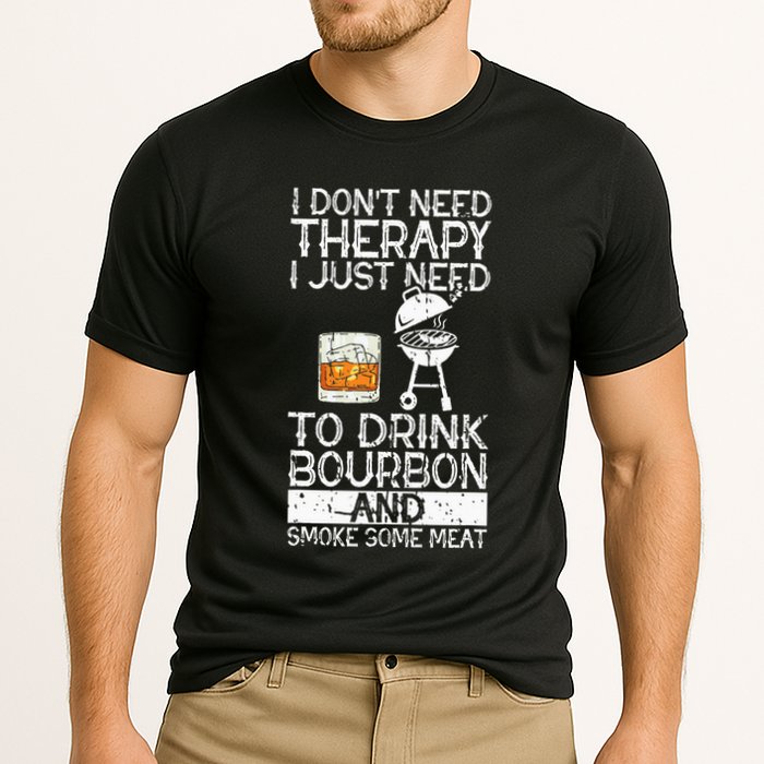 I Just To Drink Bourbon And Smoke Meat Smoker Whiskey Cooling Performance Crew T-Shirt