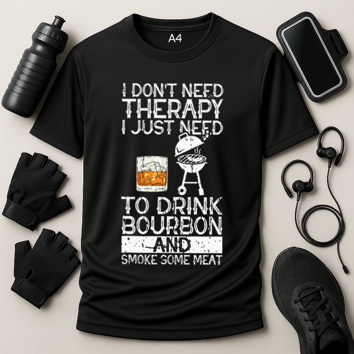 I Just To Drink Bourbon And Smoke Meat Smoker Whiskey Cooling Performance Crew T-Shirt