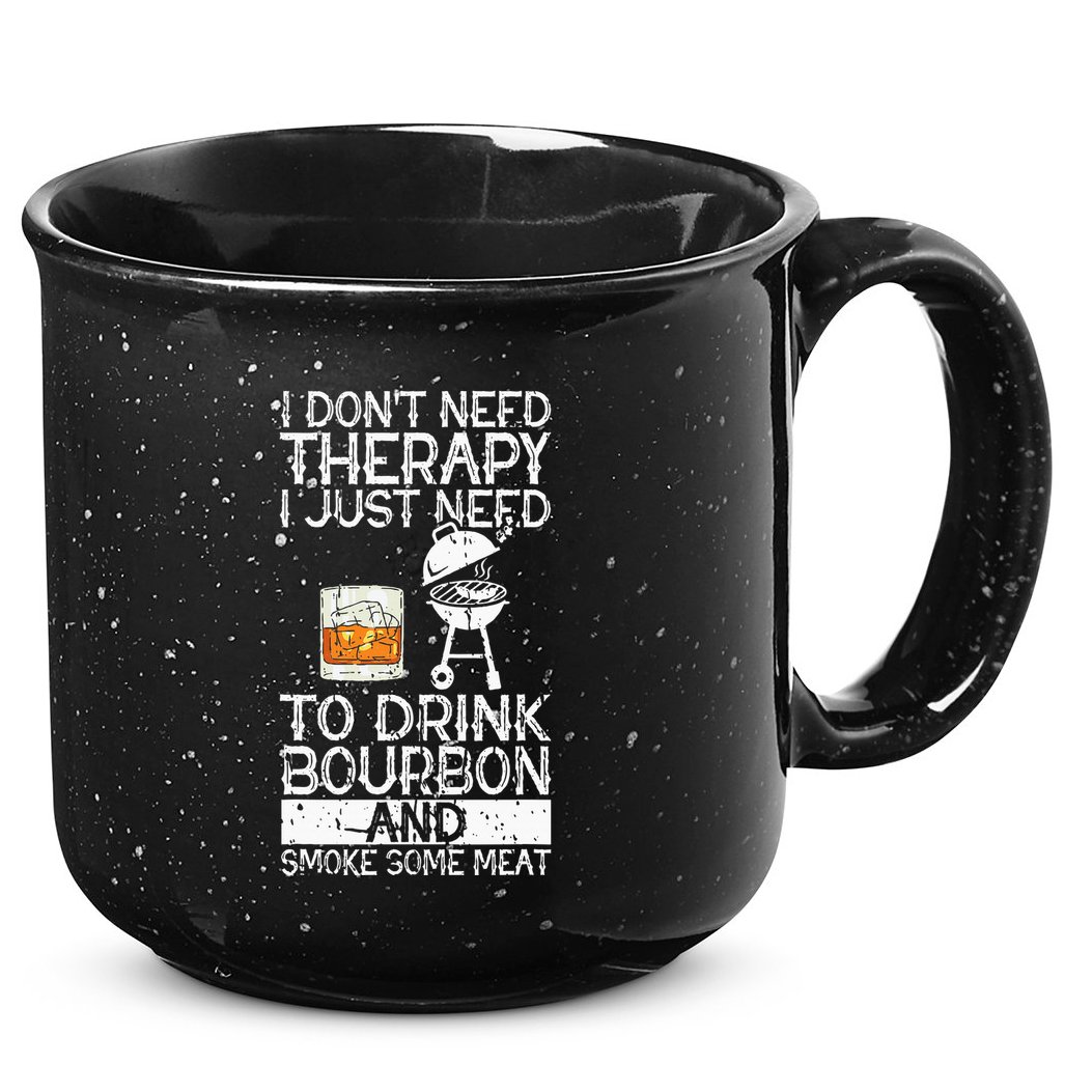 I Just To Drink Bourbon And Smoke Meat Smoker Whiskey 15oz Campfire Ceramic Mug