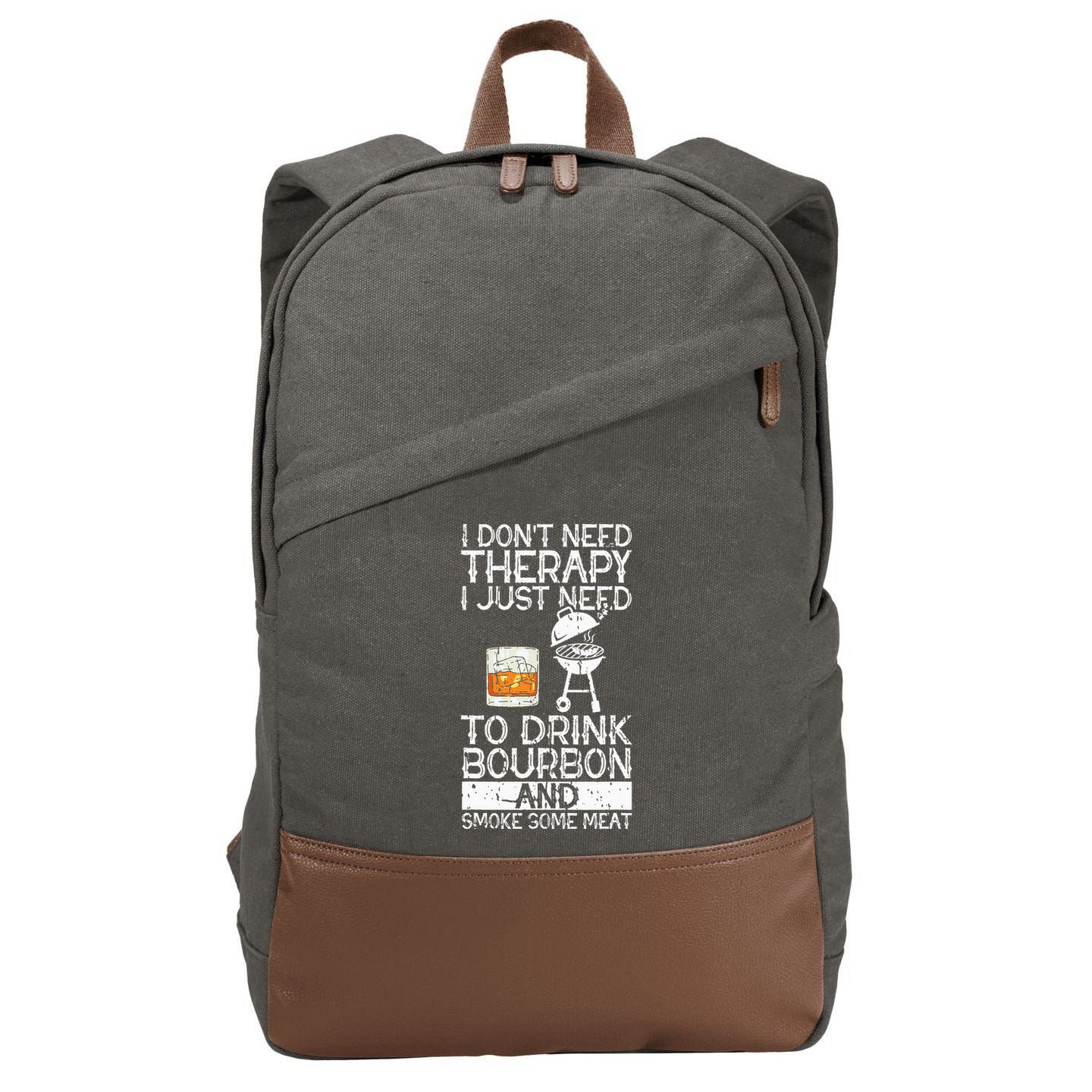 I Just To Drink Bourbon And Smoke Meat Smoker Whiskey Cotton Canvas Backpack