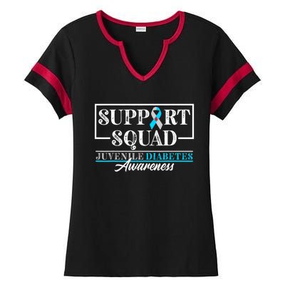 I Juvenile T1D Type 1 Diabetes Awareness Support Squad Ladies Halftime Notch Neck Tee