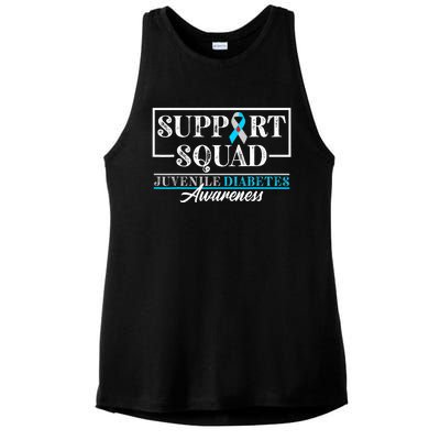 I Juvenile T1D Type 1 Diabetes Awareness Support Squad Ladies PosiCharge Tri-Blend Wicking Tank