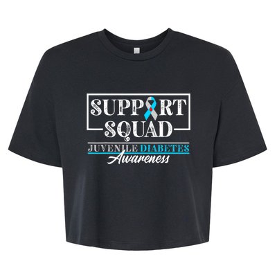 I Juvenile T1D Type 1 Diabetes Awareness Support Squad Bella+Canvas Jersey Crop Tee