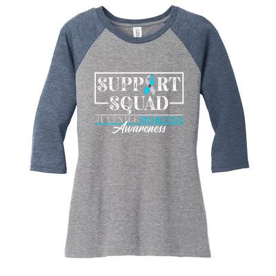 I Juvenile T1D Type 1 Diabetes Awareness Support Squad Women's Tri-Blend 3/4-Sleeve Raglan Shirt