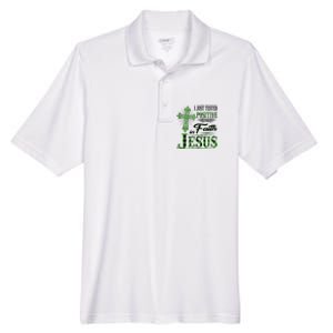 I Just Tested Positive For Faith In Jesus Saint Patrick's Day Believe In God Men's Origin Performance Pique Polo