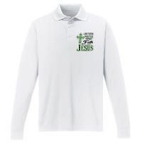 I Just Tested Positive For Faith In Jesus Saint Patrick's Day Believe In God Performance Long Sleeve Polo