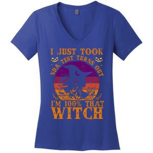 I Just Took Dna Test Turn Out I Am 100% That Witch Halloween Cute Gift Women's V-Neck T-Shirt