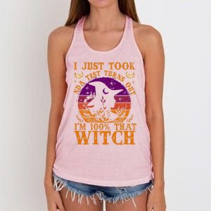 I Just Took Dna Test Turn Out I Am 100% That Witch Halloween Cute Gift Women's Knotted Racerback Tank