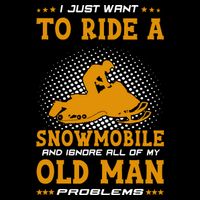 I Just Want To Ride A Snowmobile And Ignore All Of Old Man Stripe Pom Pom Beanie