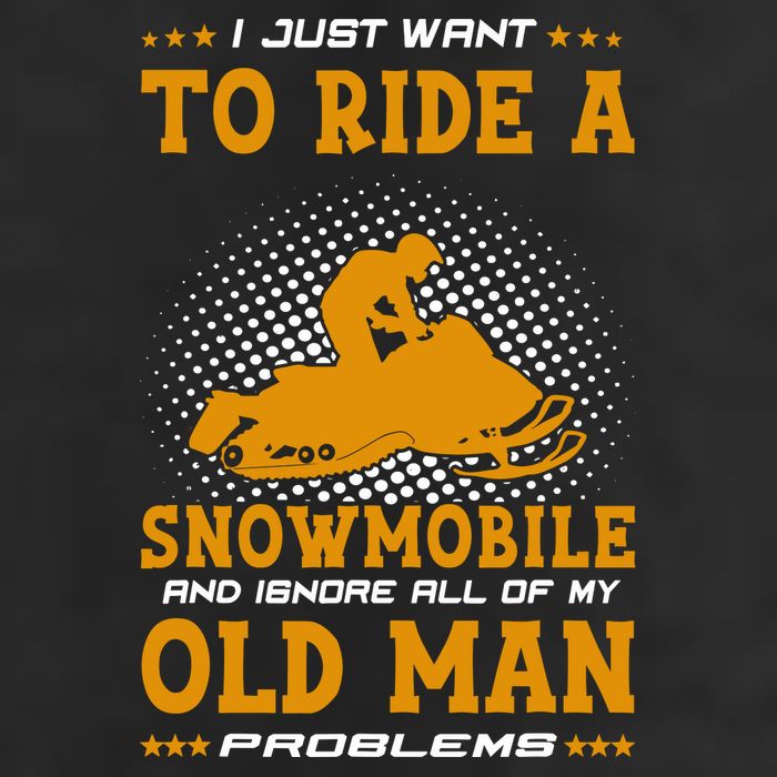 I Just Want To Ride A Snowmobile And Ignore All Of Old Man Garment-Dyed Fleece Hoodie