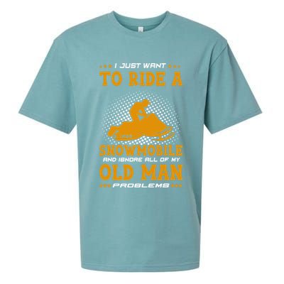 I Just Want To Ride A Snowmobile And Ignore All Of Old Man Sueded Cloud Jersey T-Shirt