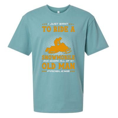 I Just Want To Ride A Snowmobile And Ignore All Of Old Man Sueded Cloud Jersey T-Shirt