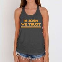 In Josh We Trust Women's Knotted Racerback Tank