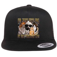 IM Just Wtfing My Way Through Life Funny Silly Cat Meme Flat Bill Trucker Hat
