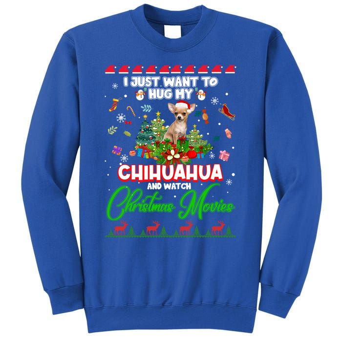 I Just Want To Hug My Chihuahua Dog And Watch Christmas Gift Sweatshirt