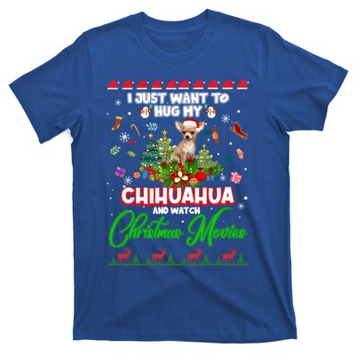 I Just Want To Hug My Chihuahua Dog And Watch Christmas Gift T-Shirt