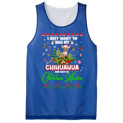 I Just Want To Hug My Chihuahua Dog And Watch Christmas Gift Mesh Reversible Basketball Jersey Tank