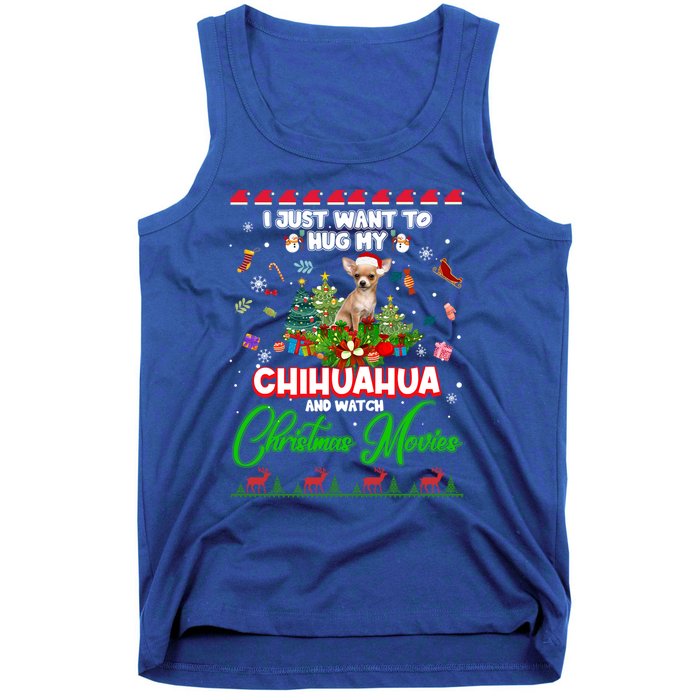 I Just Want To Hug My Chihuahua Dog And Watch Christmas Gift Tank Top