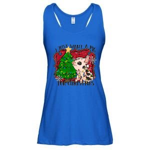 I Just Want A Pig For Christmas Holiday Tree Piglet Cute Funny Gift Ladies Essential Flowy Tank