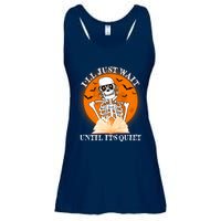 Ill Just Wait Until Its Quiet Halloween Skeleton Teacher Ladies Essential Flowy Tank