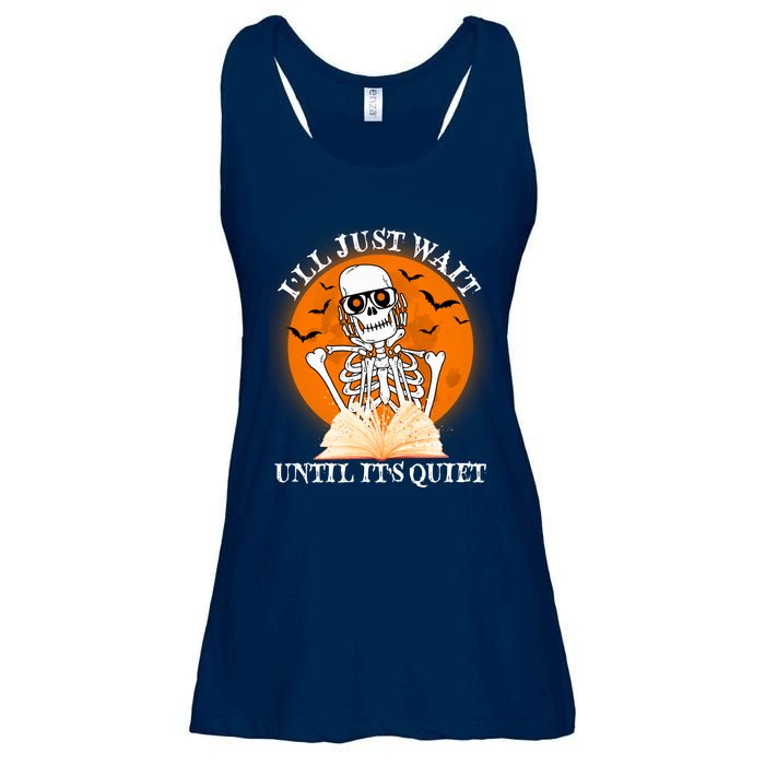 Ill Just Wait Until Its Quiet Halloween Skeleton Teacher Ladies Essential Flowy Tank