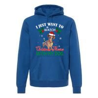 I Just Want To Watch Christmas Movies With My Dachshund Cool Gift Premium Hoodie