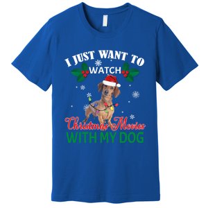 I Just Want To Watch Christmas Movies With My Dachshund Cool Gift Premium T-Shirt