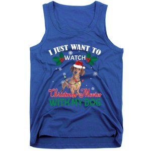 I Just Want To Watch Christmas Movies With My Dachshund Cool Gift Tank Top