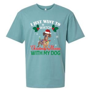 I Just Want To Watch Christmas Movies With My Dachshund Cool Gift Sueded Cloud Jersey T-Shirt