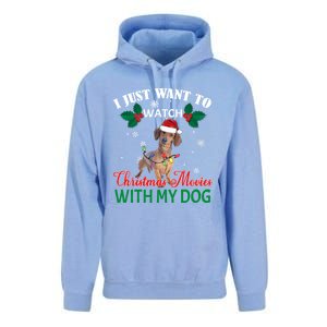 I Just Want To Watch Christmas Movies With My Dachshund Cool Gift Unisex Surf Hoodie