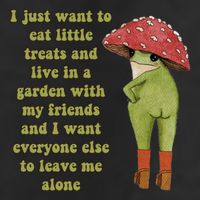 I Just Want To Eat Little Treats Funny Cartoon Frog 7 Panel Mesh Trucker Snapback Hat