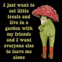 I Just Want To Eat Little Treats Funny Cartoon Frog Drawstring Bag