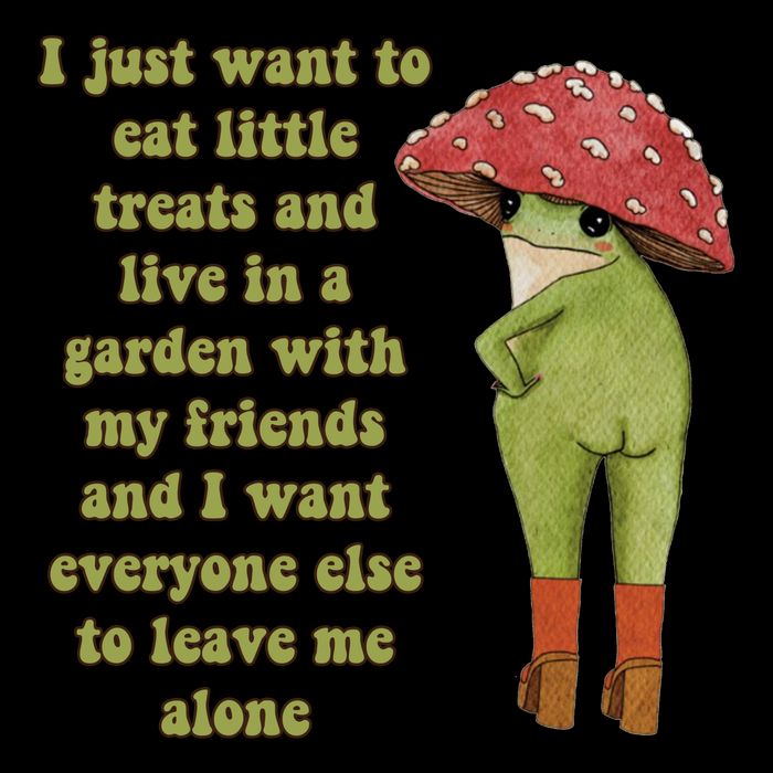 I Just Want To Eat Little Treats Funny Cartoon Frog Drawstring Bag
