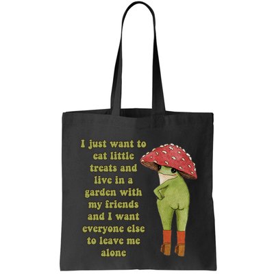 I Just Want To Eat Little Treats Funny Cartoon Frog Bag