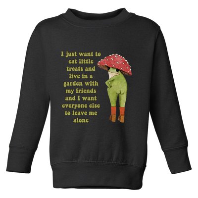 I Just Want To Eat Little Treats Funny Cartoon Frog Toddler Sweatshirt