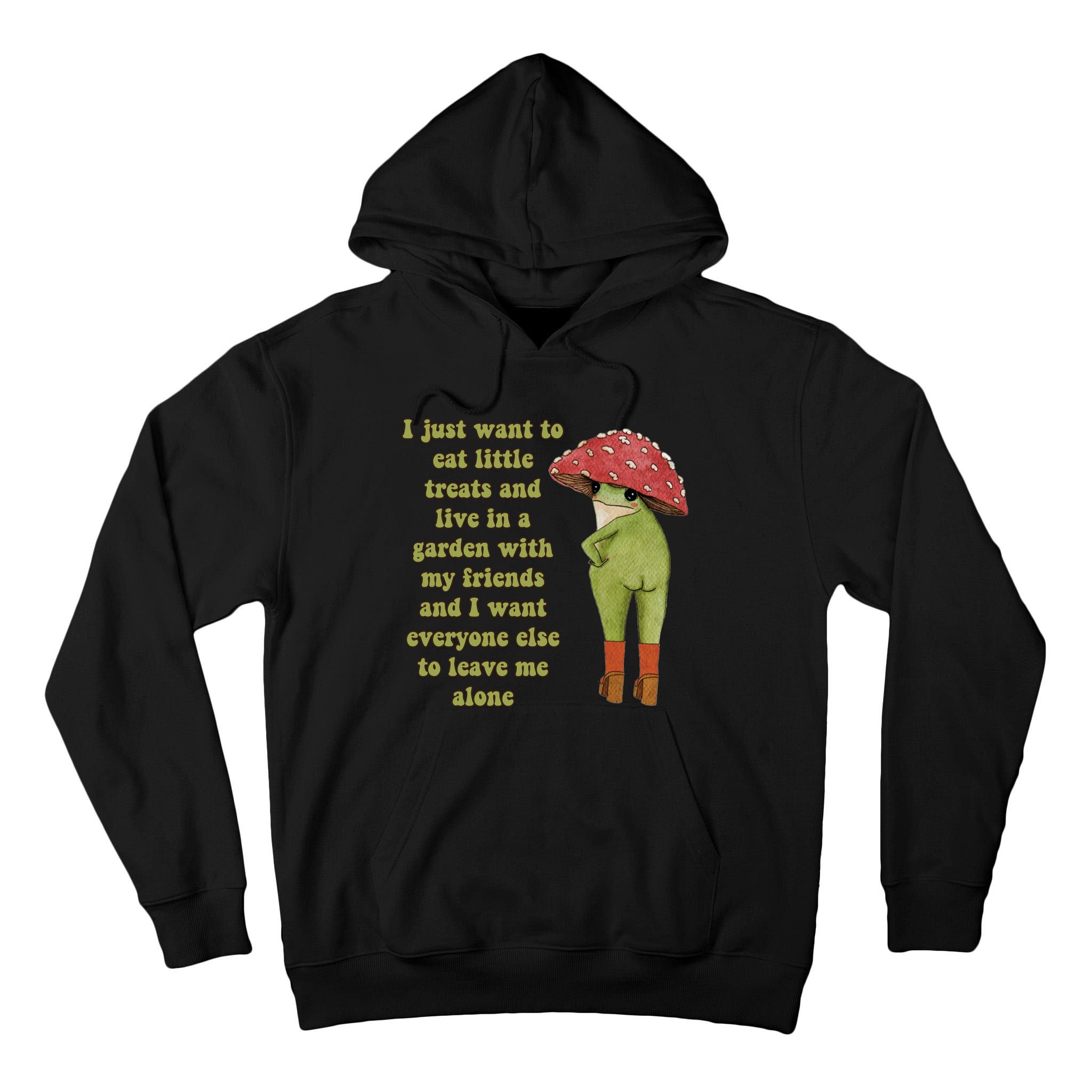 I Just Want To Eat Little Treats Funny Cartoon Frog Tall Hoodie