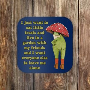 I Just Want To Eat Little Treats Funny Cartoon Frog Coaster