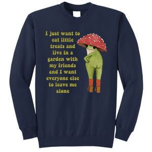 I Just Want To Eat Little Treats Funny Cartoon Frog Tall Sweatshirt