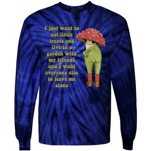 I Just Want To Eat Little Treats Funny Cartoon Frog Tie-Dye Long Sleeve Shirt