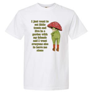 I Just Want To Eat Little Treats Funny Cartoon Frog Garment-Dyed Heavyweight T-Shirt