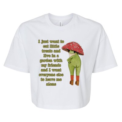 I Just Want To Eat Little Treats Funny Cartoon Frog Bella+Canvas Jersey Crop Tee