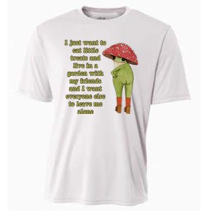 I Just Want To Eat Little Treats Funny Cartoon Frog Cooling Performance Crew T-Shirt