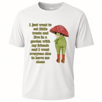 I Just Want To Eat Little Treats Funny Cartoon Frog Cooling Performance Crew T-Shirt