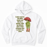 I Just Want To Eat Little Treats Funny Cartoon Frog Hoodie